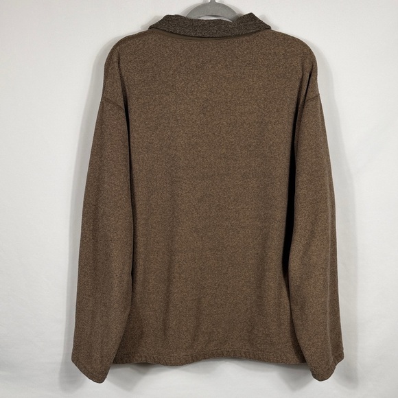 L.L. Bean Men's Full Zip Up Brown Fleece Sweater. Size L Tall. Pockets. Outdoor - Picture 6 of 6
